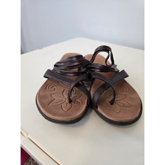 B.O.C. Born Alisha Chocolate Brown Strappy Comfort Slide Sandals Size 6 Women’s - Picture 6 of 7